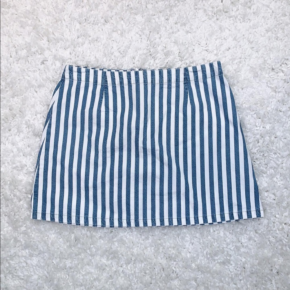 Blue and white pin stripe skirt